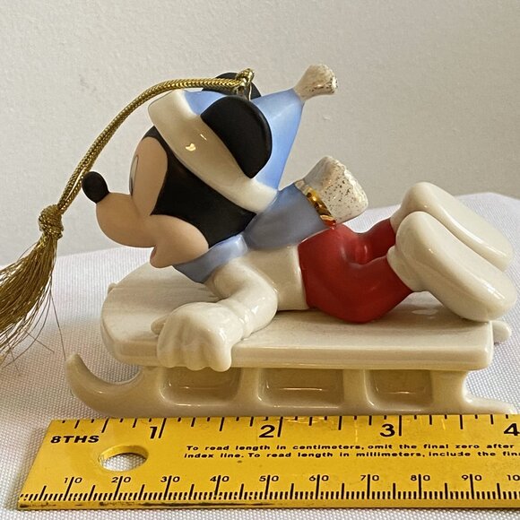 Lenox Mickey's Sledding Adventure Ornament, Disney Showcase Mickey Ornament - Picture 3 of 7